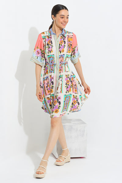 Fina Turn-Up Sleeve Shirt Dress