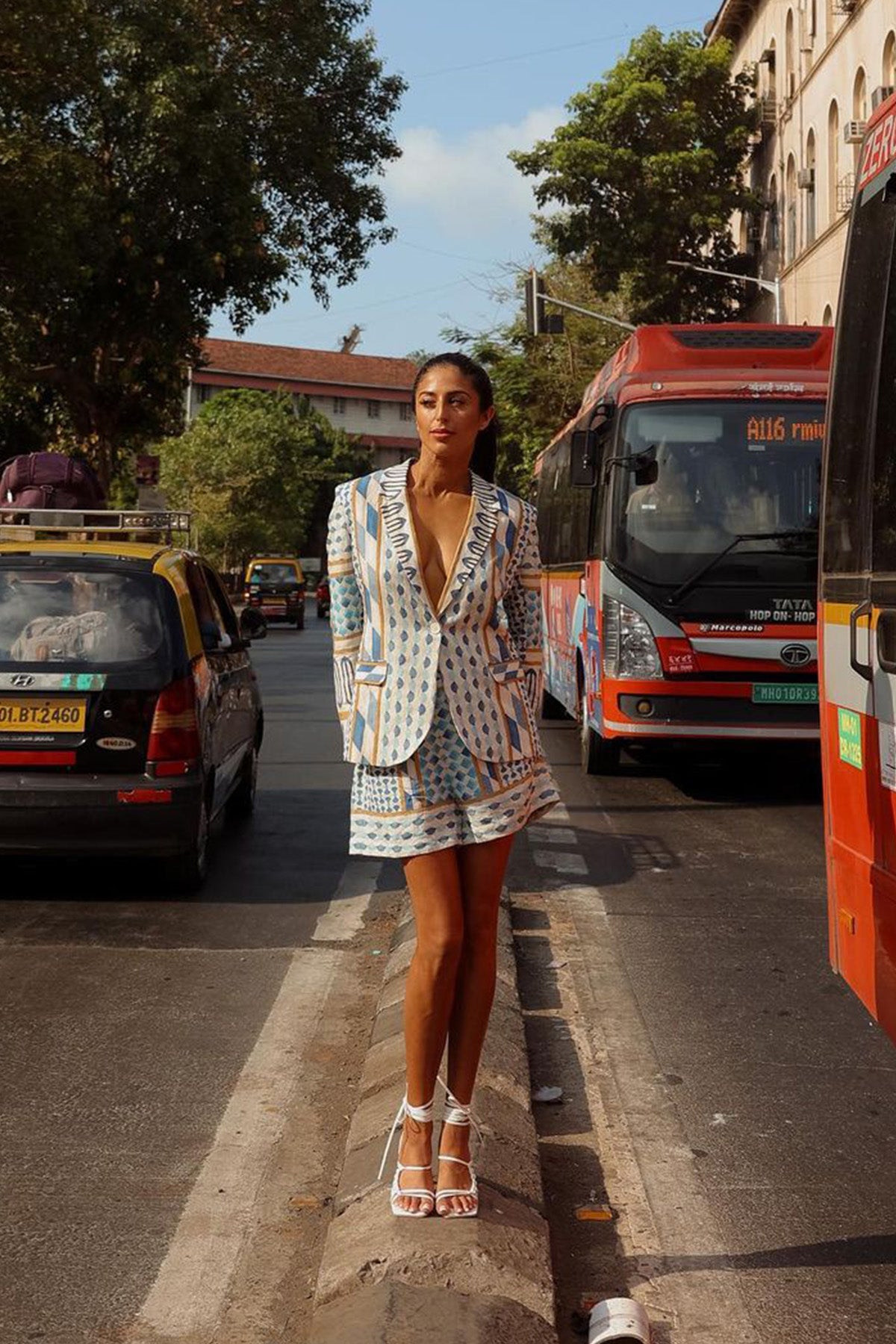 Nicole Mehta in Parker Matching Set