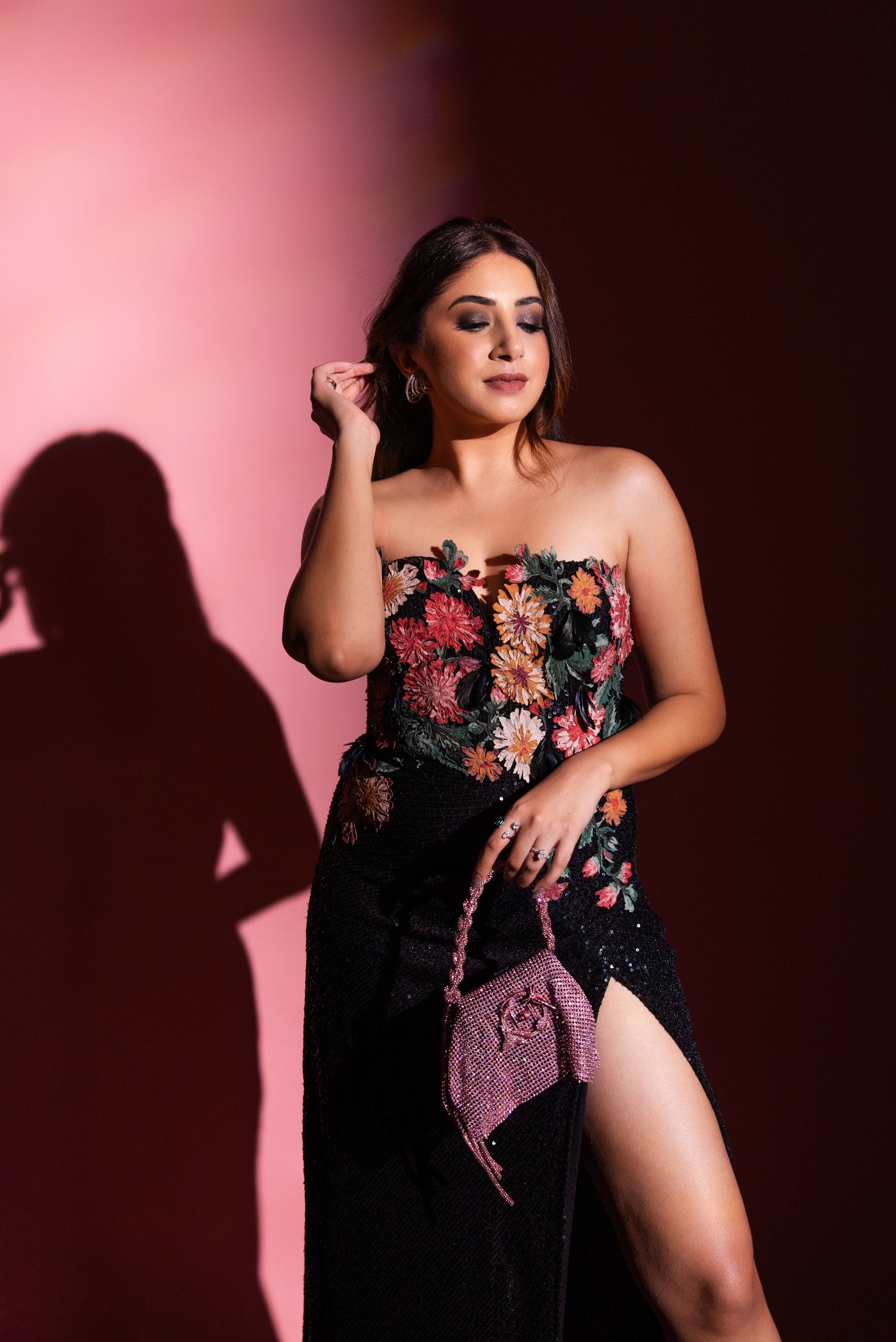 Aashna Shroff in Minerva High slit Sequin Gown