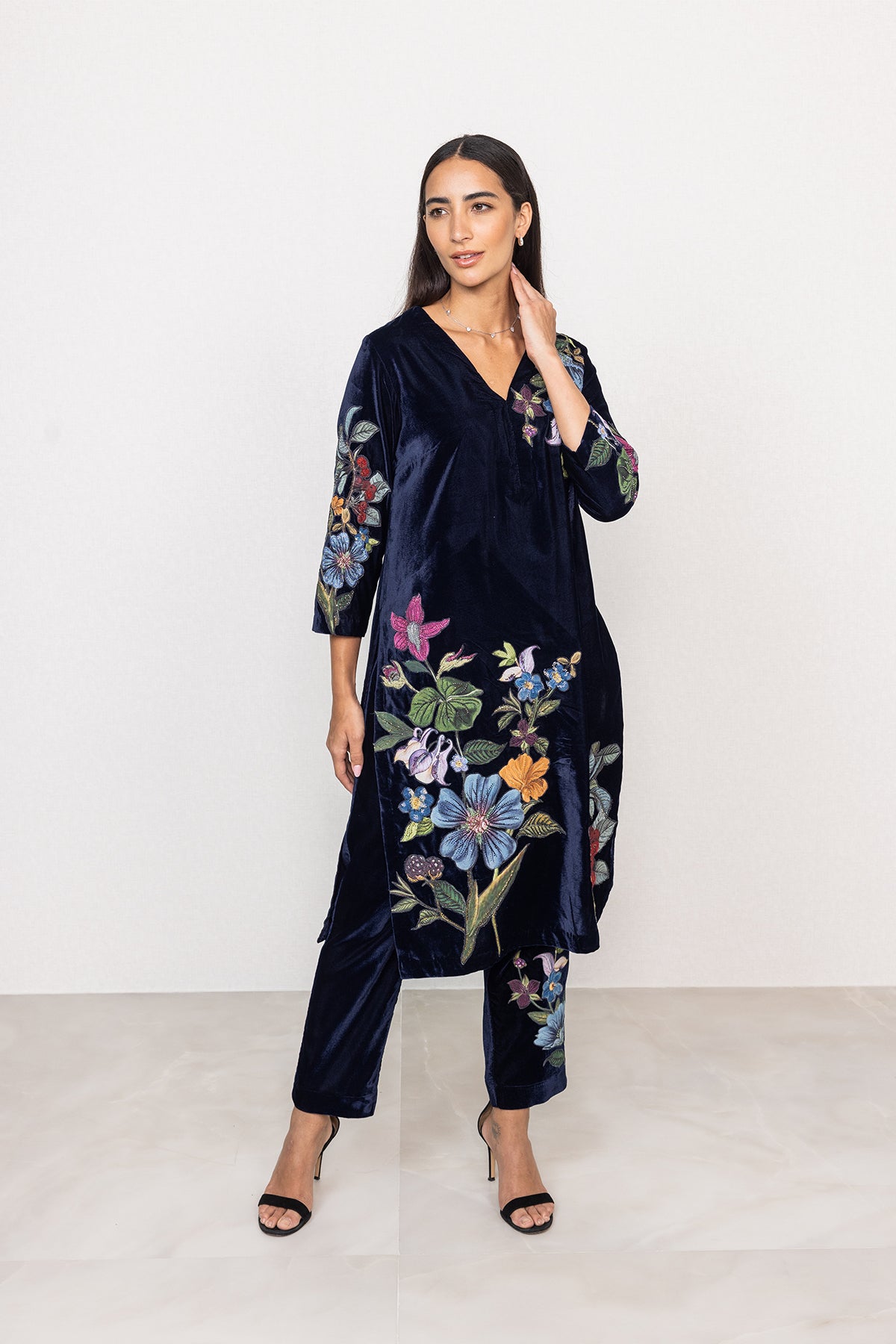 Midnight Botanica Tunic Set