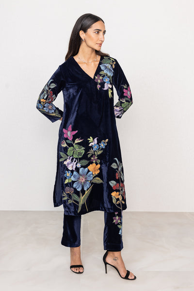Midnight Botanica Tunic Set