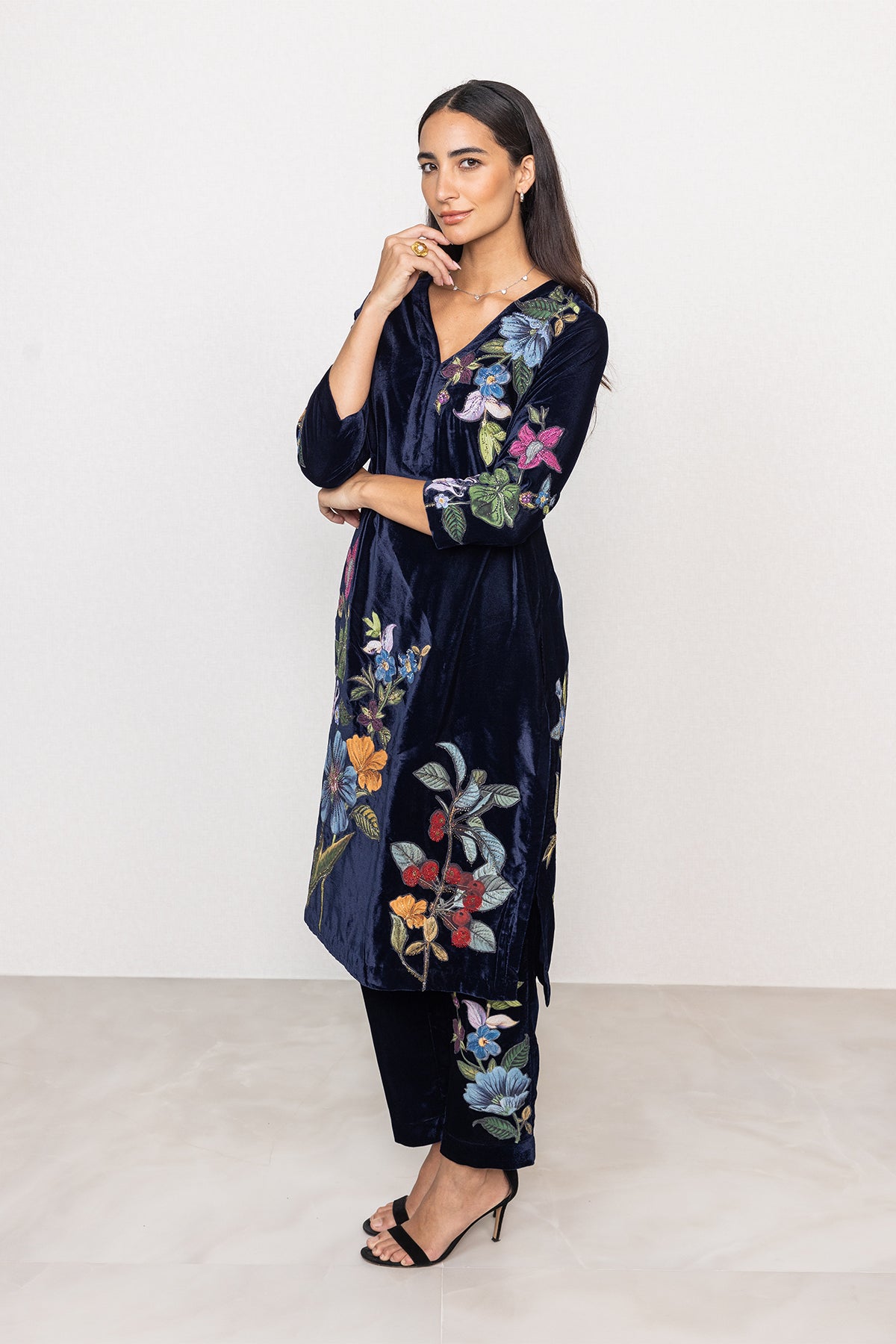 Midnight Botanica Tunic Set