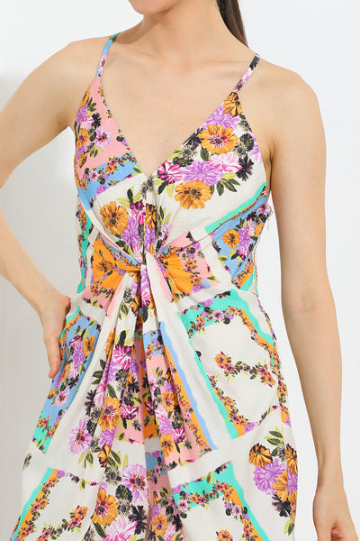 Denica Knotted Tulip-Hem Romper