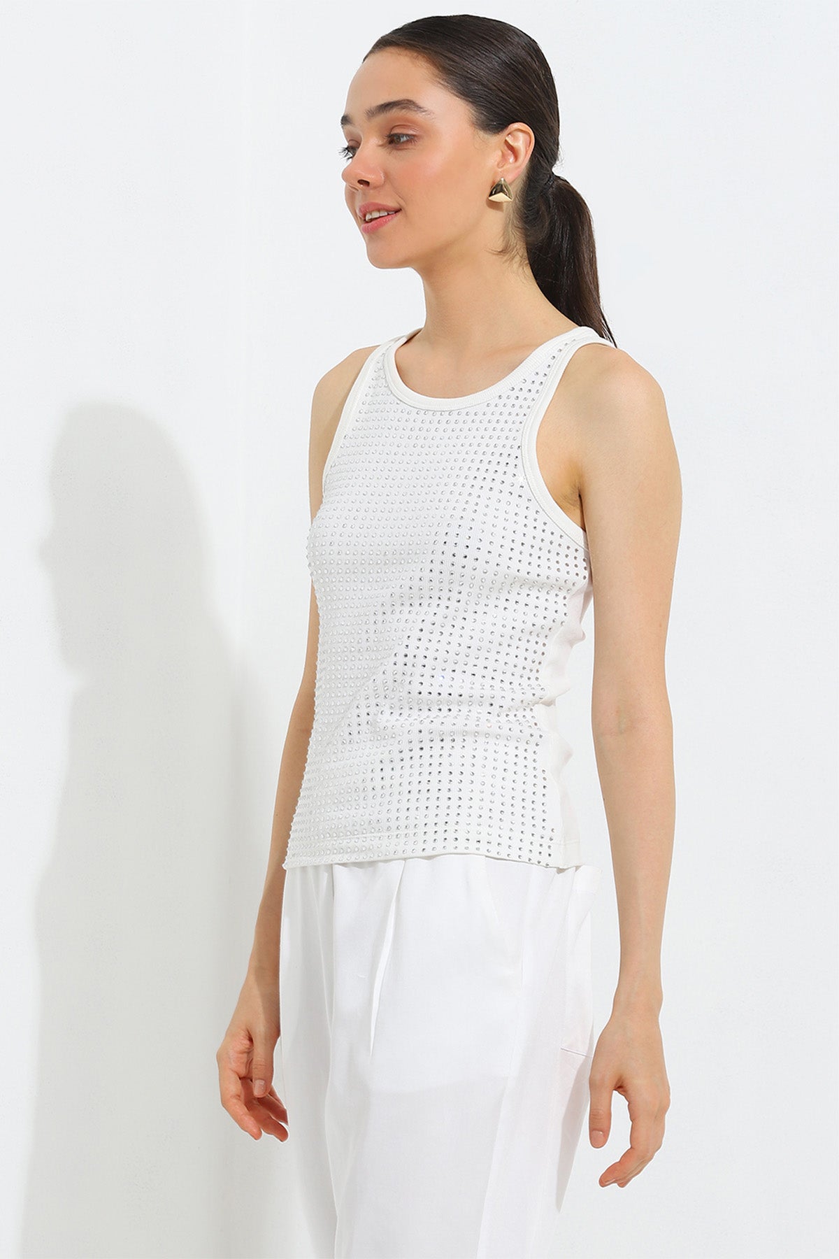 Alice Knit Tank Top White