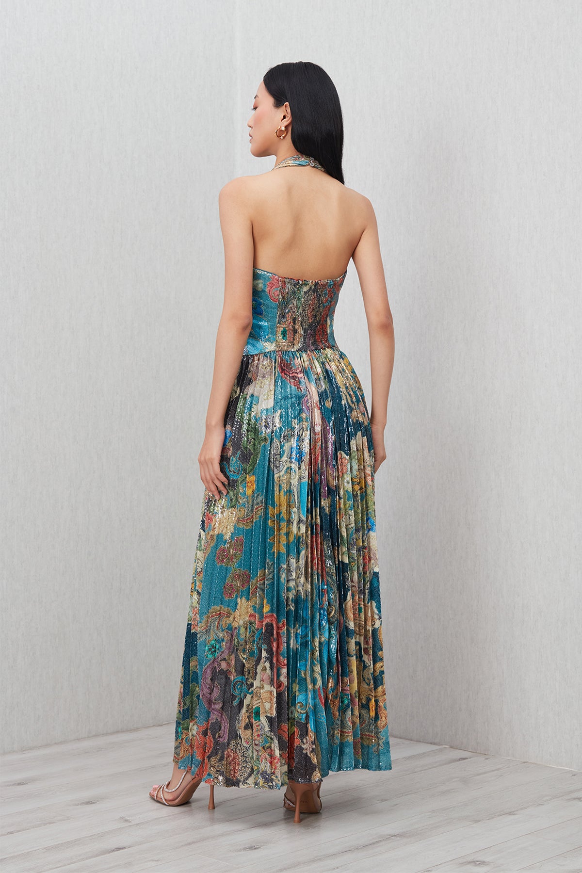 Orlina Halter Neck Maxi Dress