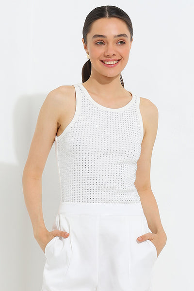 Alice Knit Tank Top White