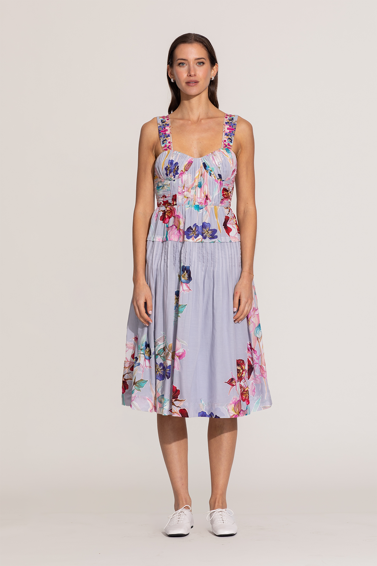Anara Ruched Midi Dress
