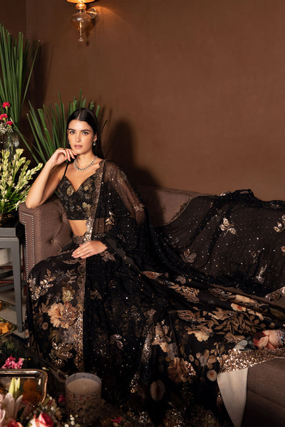 Noir Flora Lehenga Set