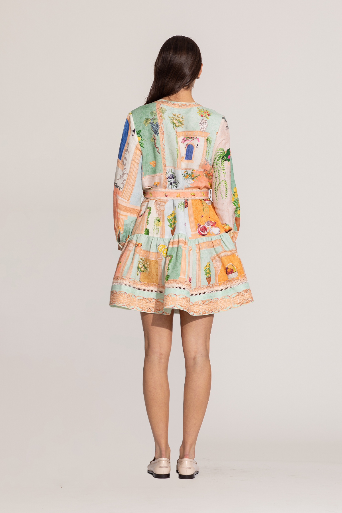Zaria Pleated Yoke Mini Dress