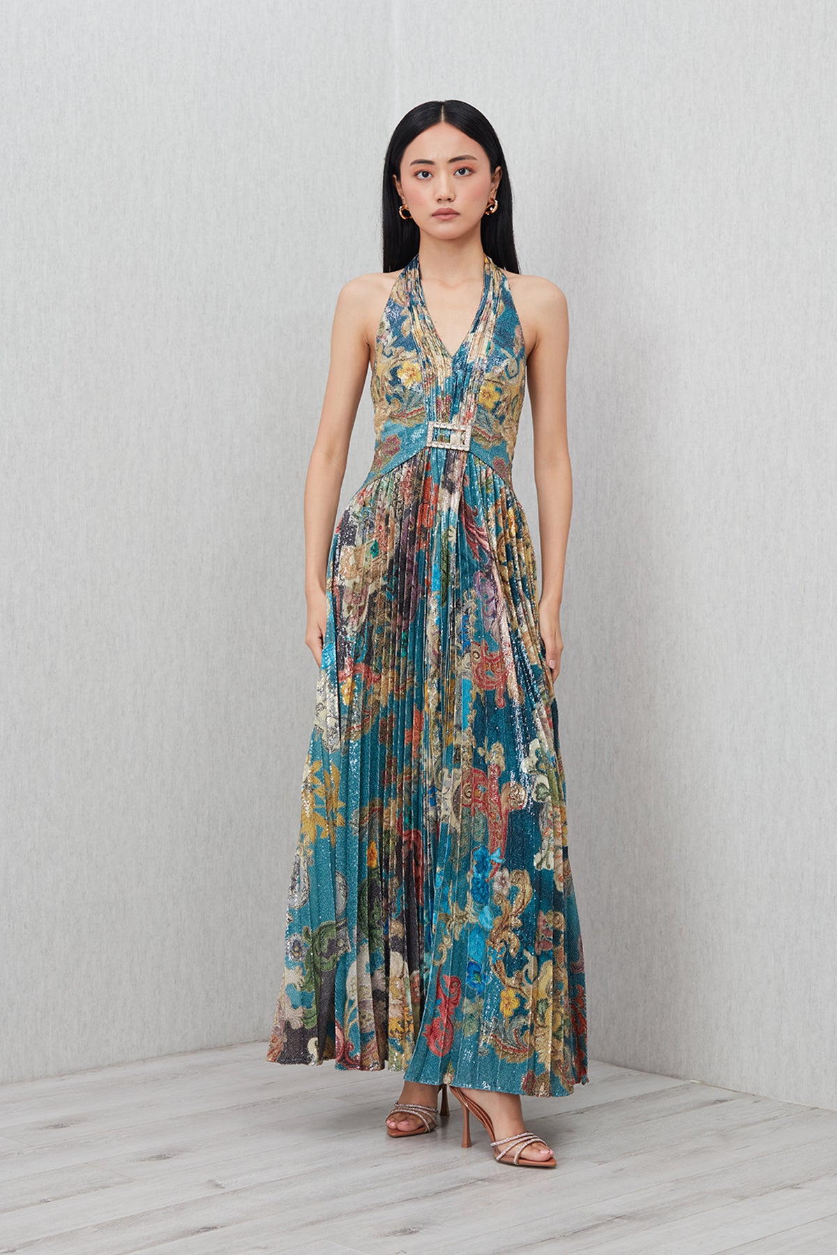 Orlina Halter Neck Maxi Dress