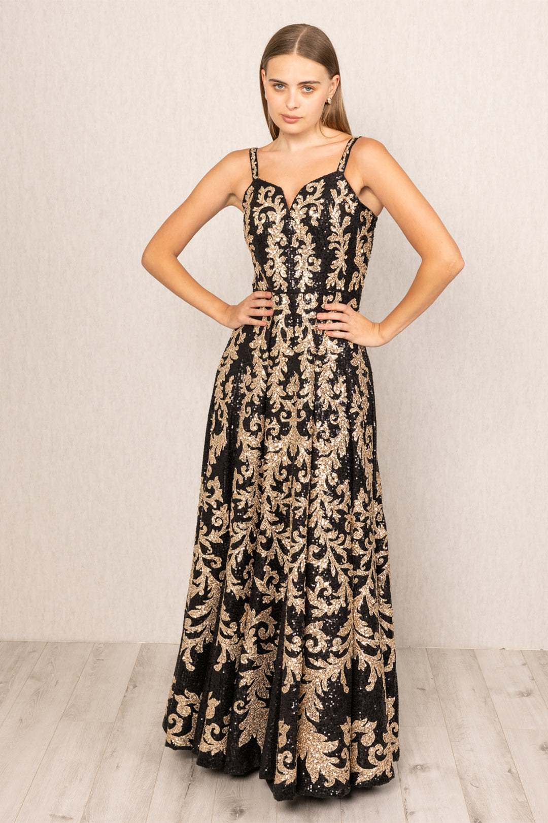 Ranna Gill Eva Gown | Black & Gold Designer Evening Dress By Ranna Gill XS