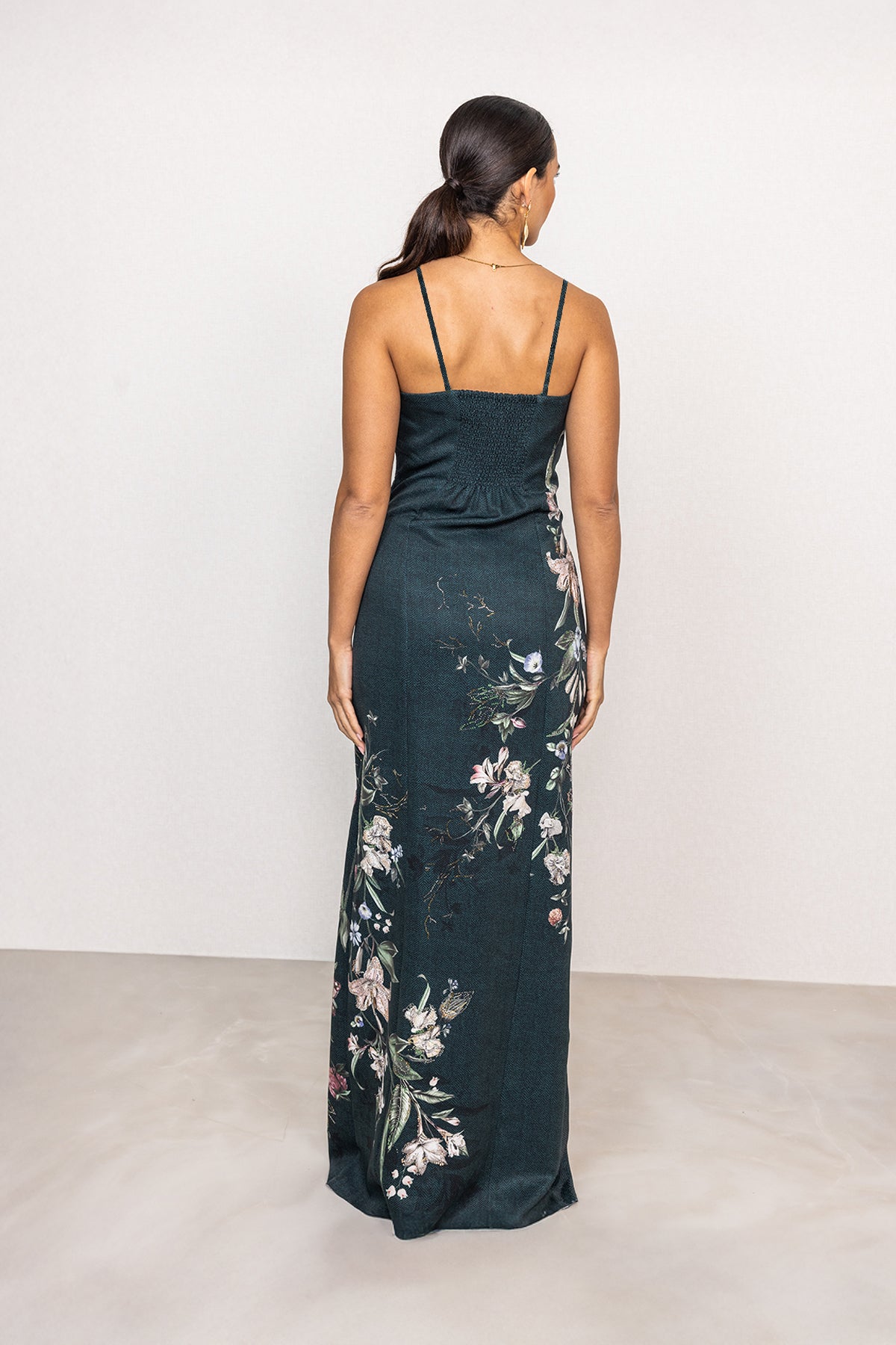 Verdant Crest Strapless Gown