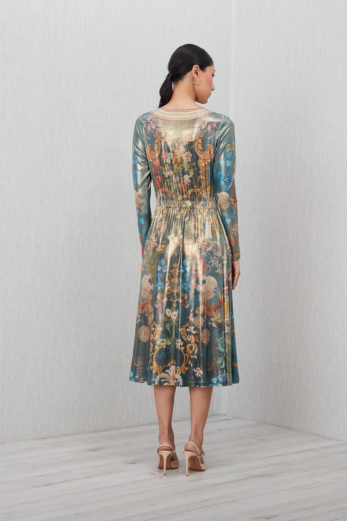 Marilla Gathered Midi Dress