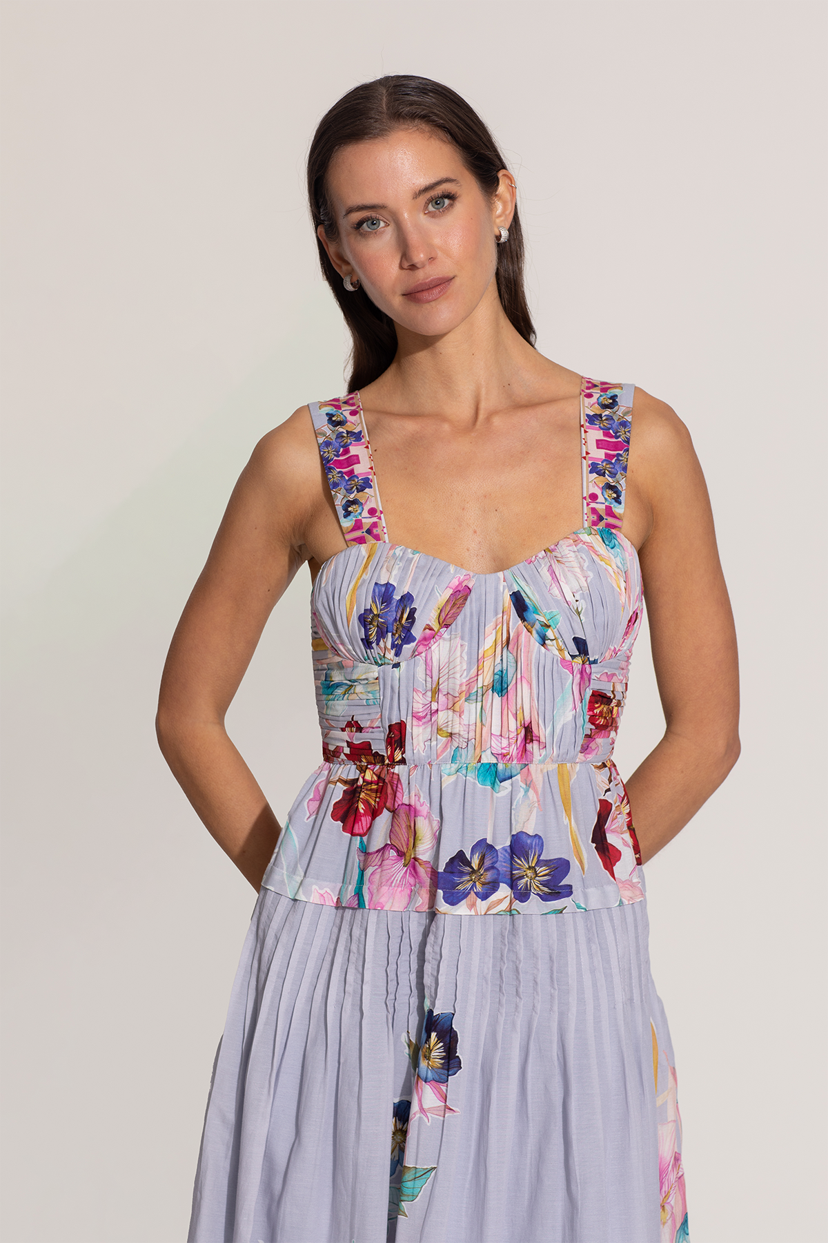 Anara Ruched Midi Dress