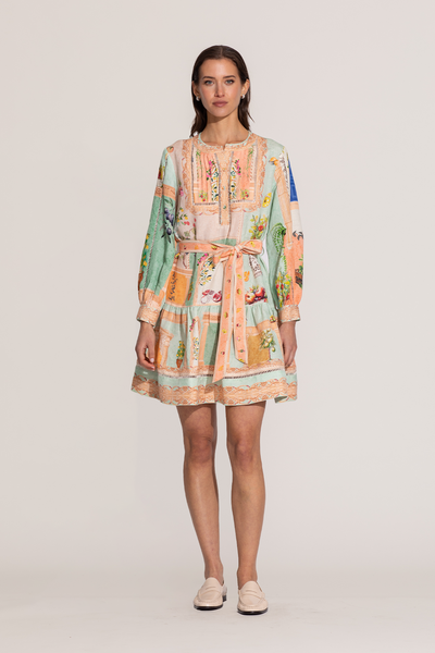 Zaria Pleated Yoke Mini Dress