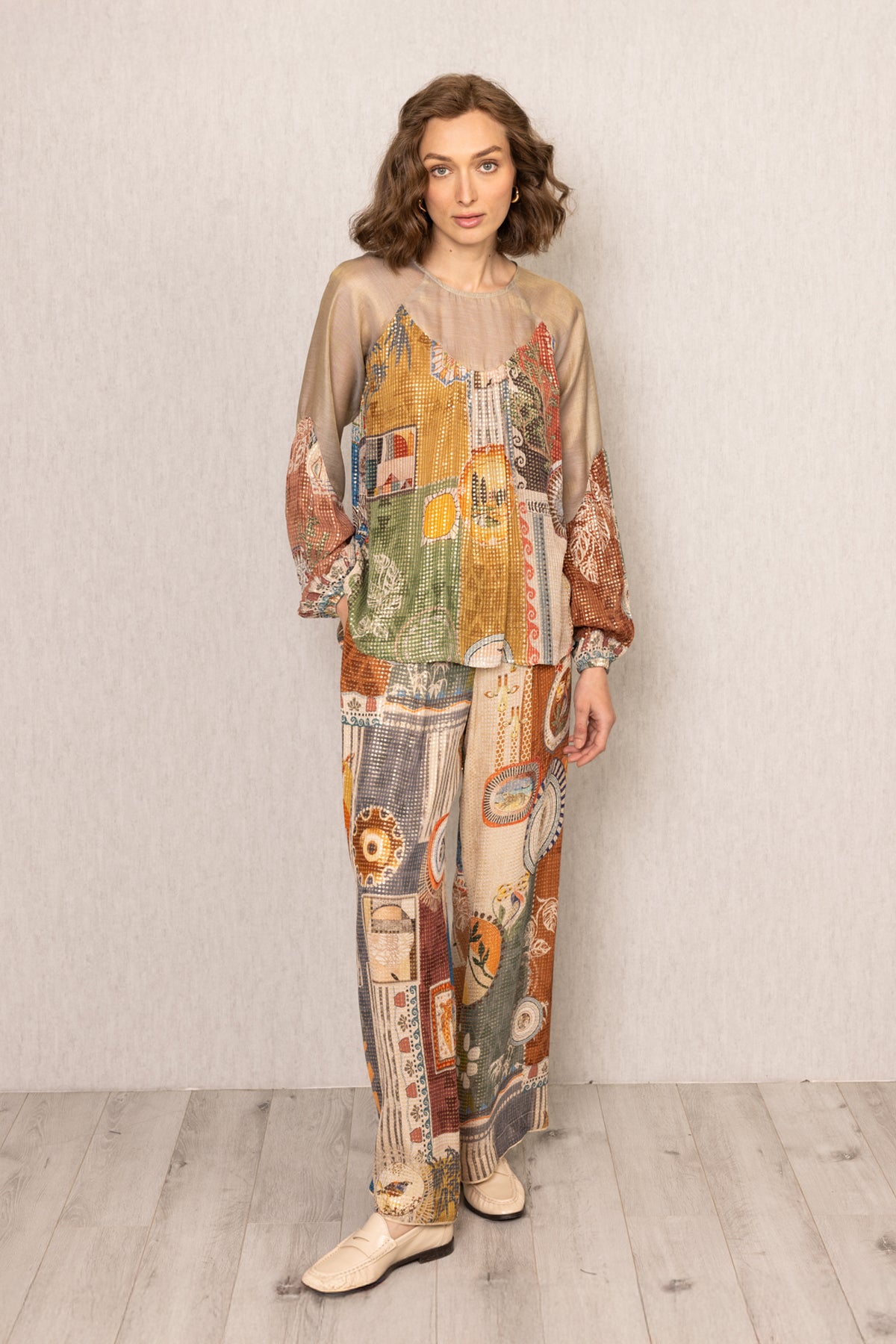 Rie Sheer Yoke Co-ord Set