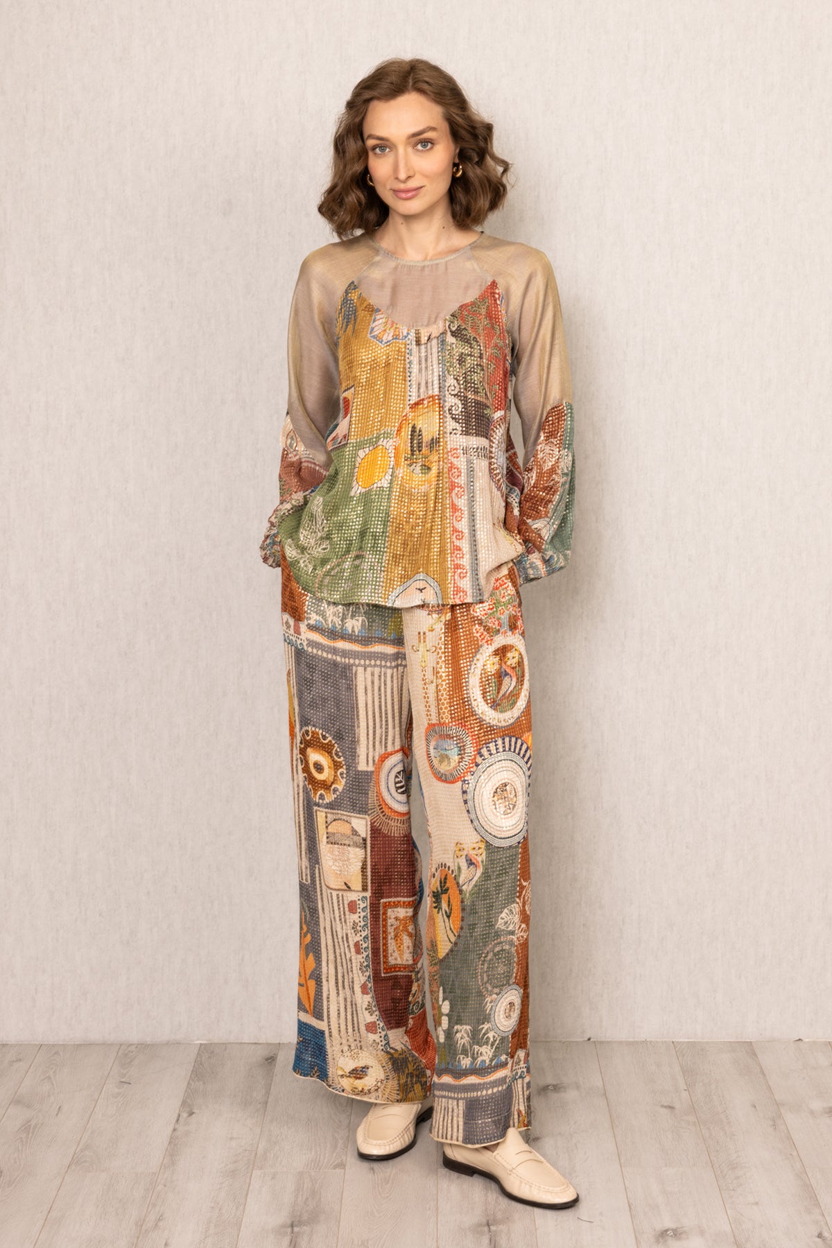 Rie Sheer Yoke Co-ord Set