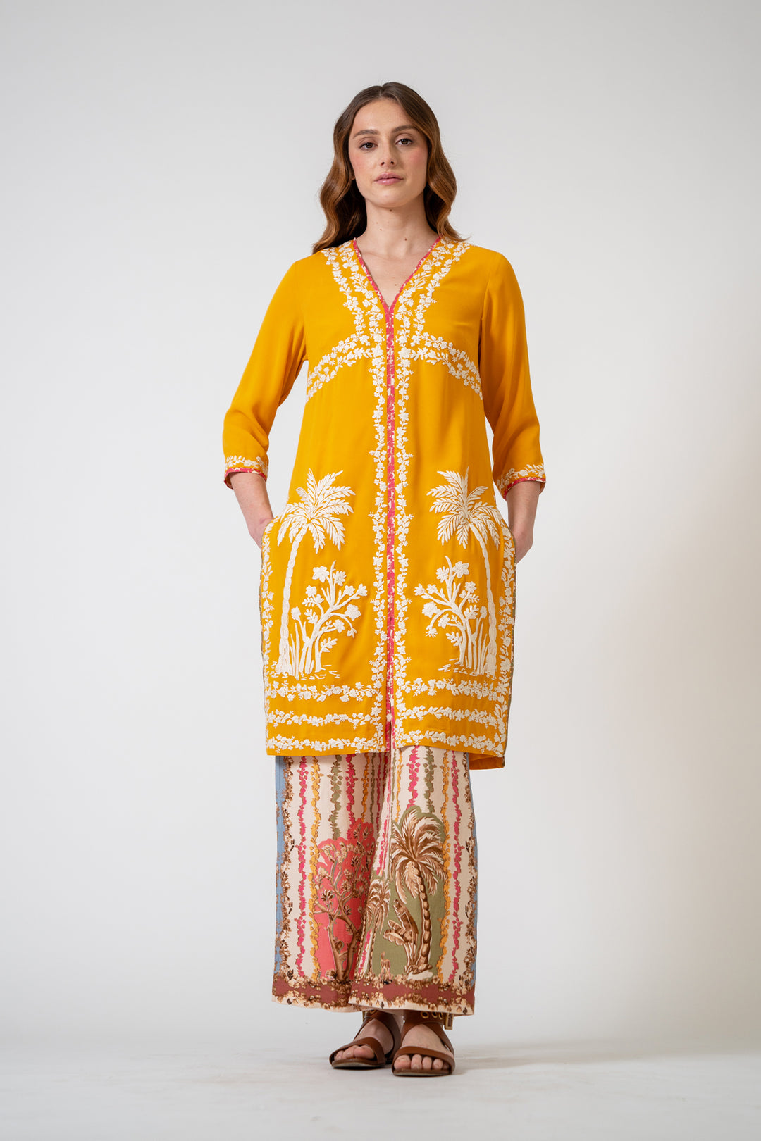 Yellow Savana Embroidered Tunic with Dupatta | Ranna Gill – Ranna