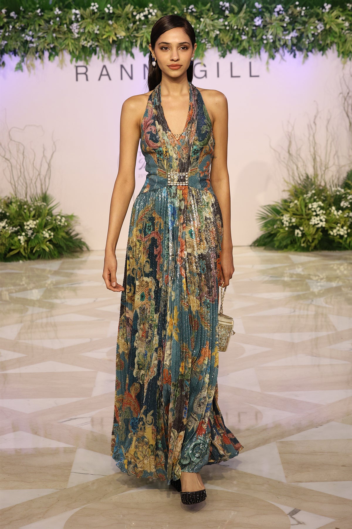 Orlina Halter Neck Maxi Dress