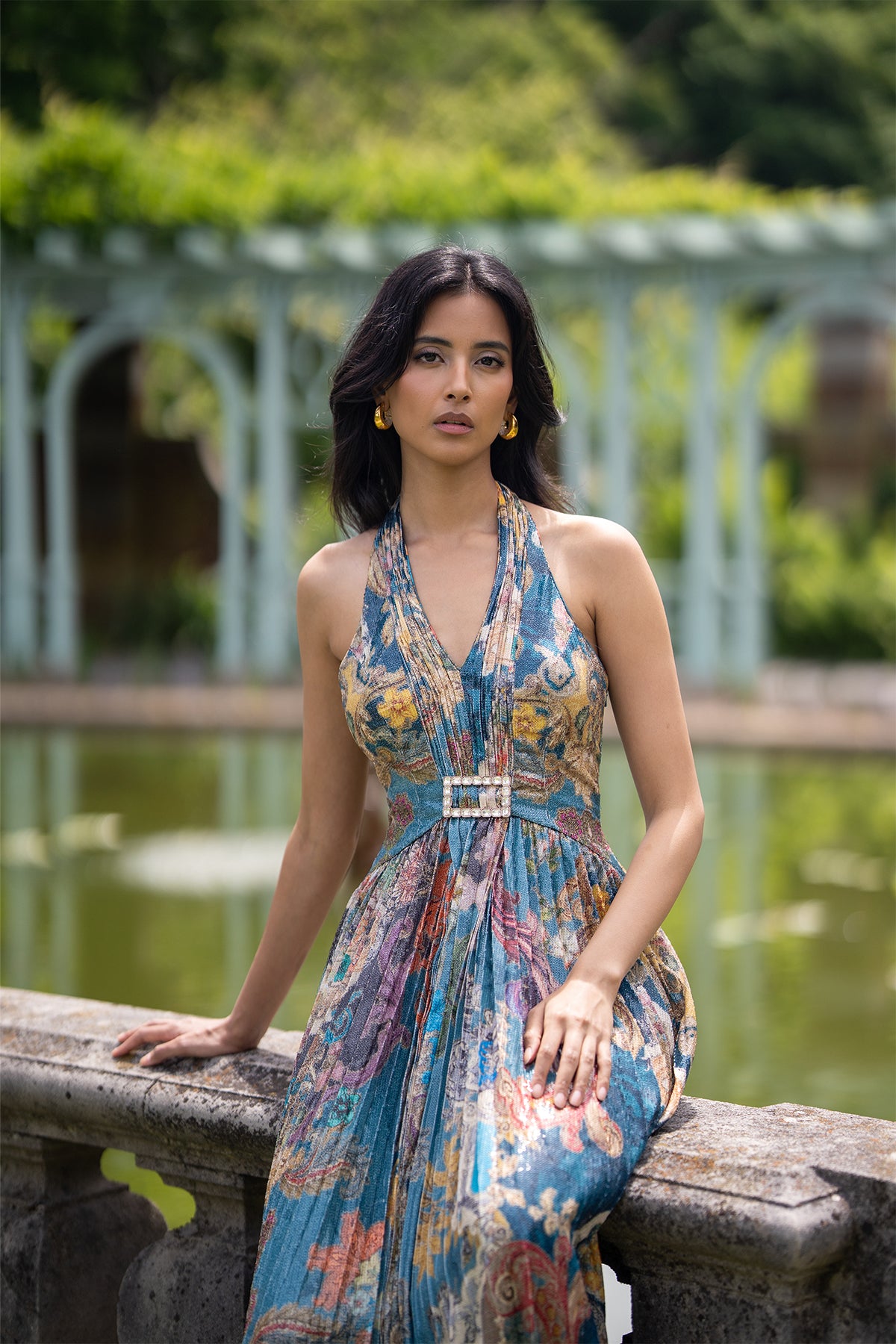 Orlina Halter Neck Maxi Dress