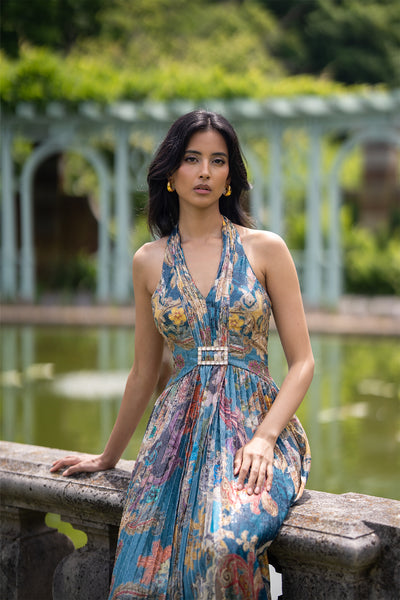 Orlina Halter Neck Maxi Dress