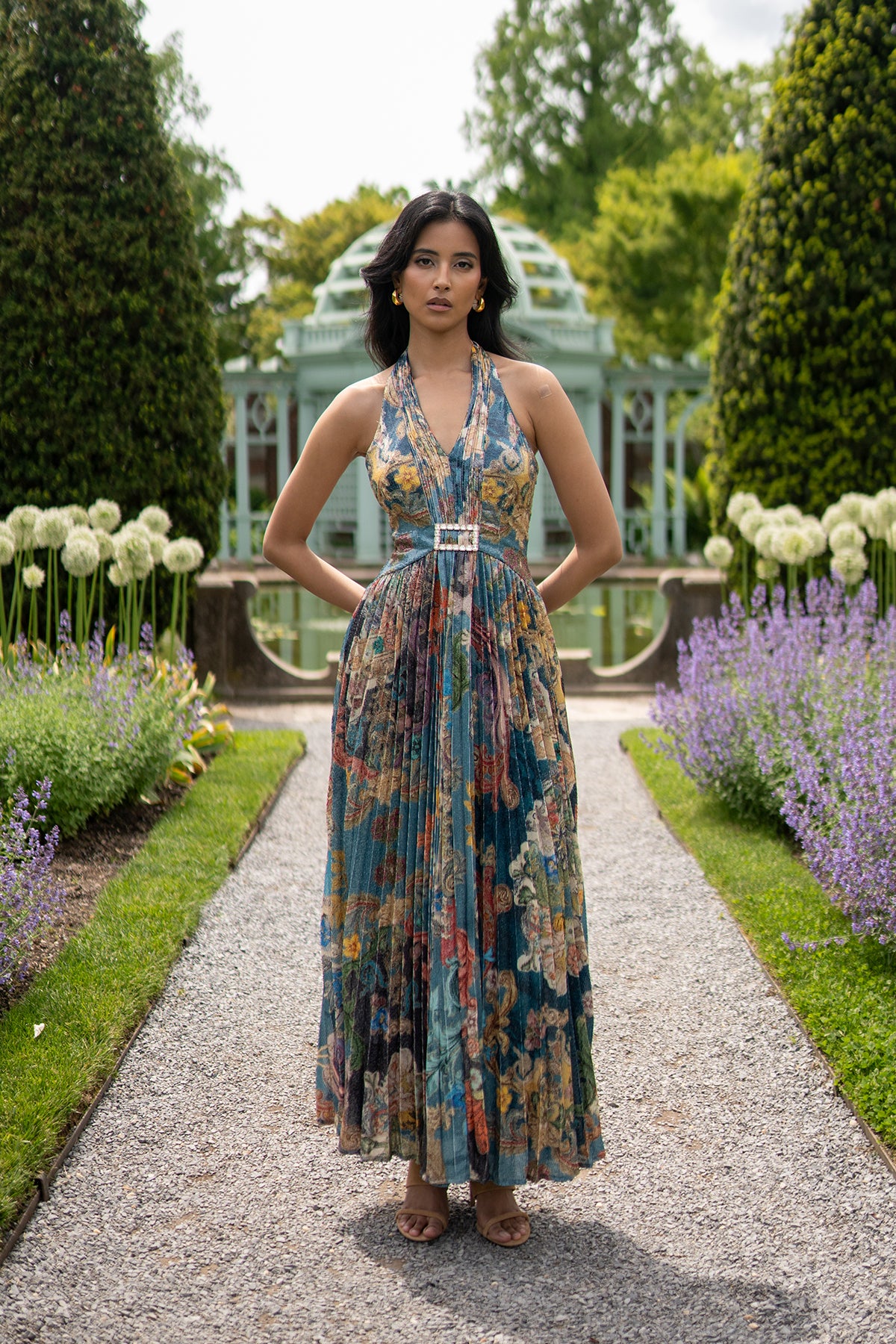Orlina Halter Neck Maxi Dress