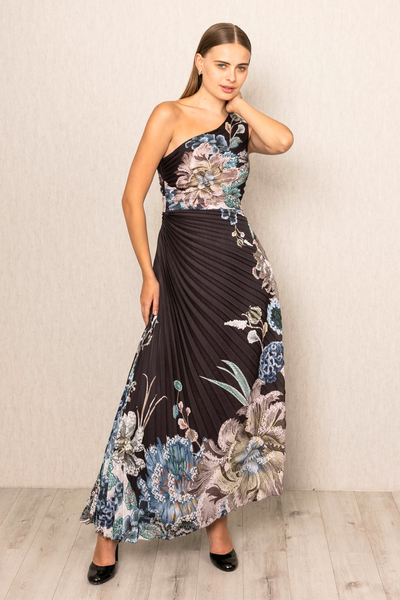 Amelia Asymmetric Pleated Dress