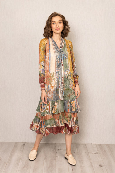 Tula Gathered Midi Dress