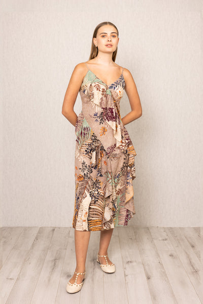 Lucy Ruffle Midi Dress