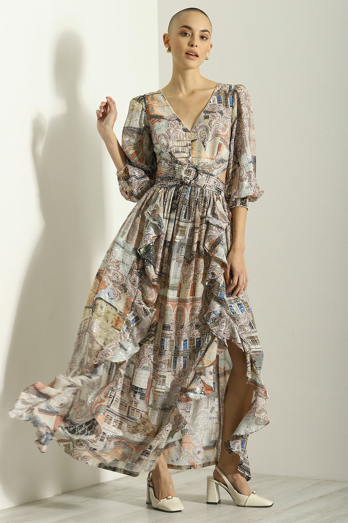 Constanza Ruffle Maxi Dress