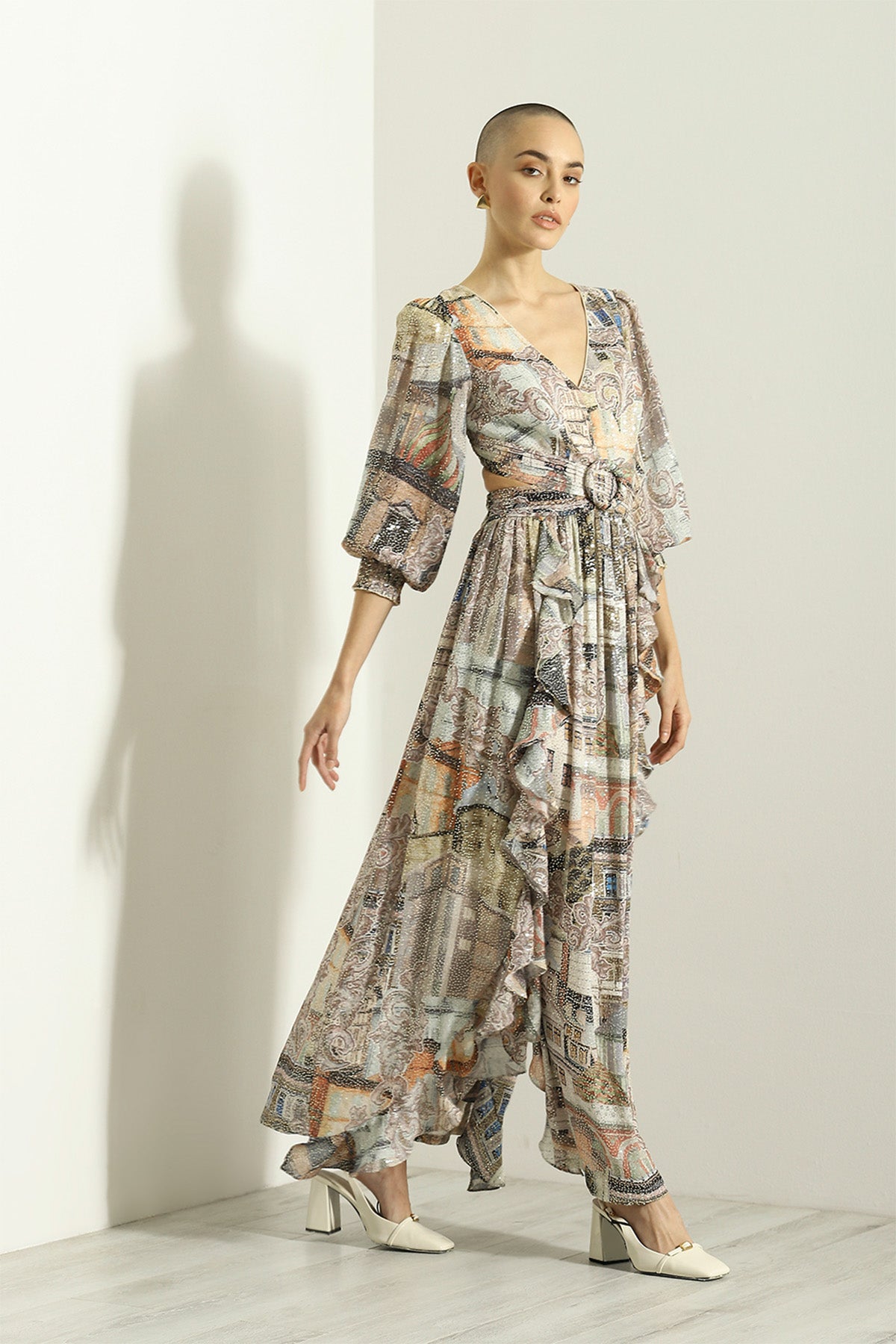 Constanza Ruffle Maxi Dress Designer Maxi Dresses by Ranna Gill