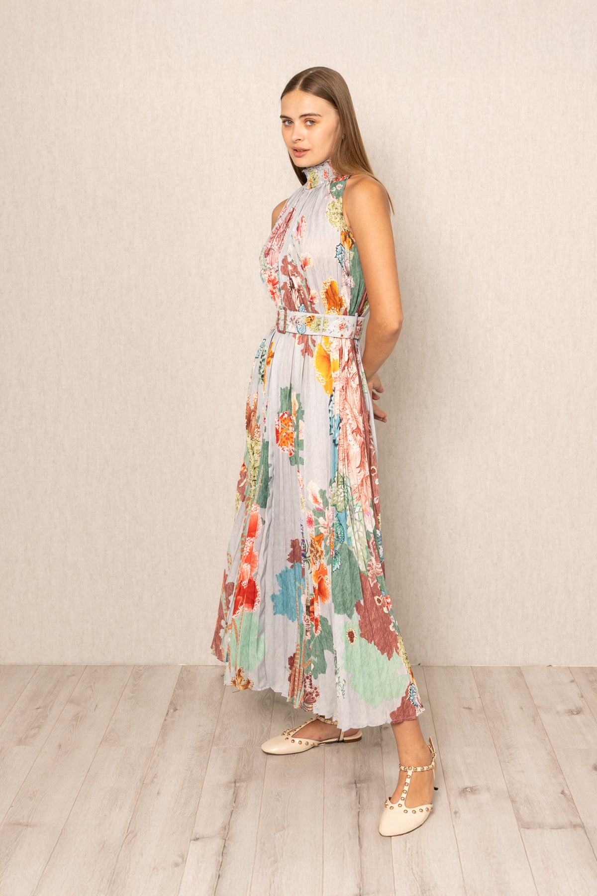 Malaga Pleated Maxi Dress
