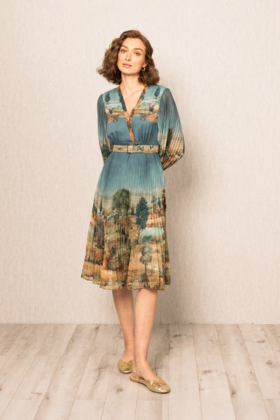 Evora Pleated Dress