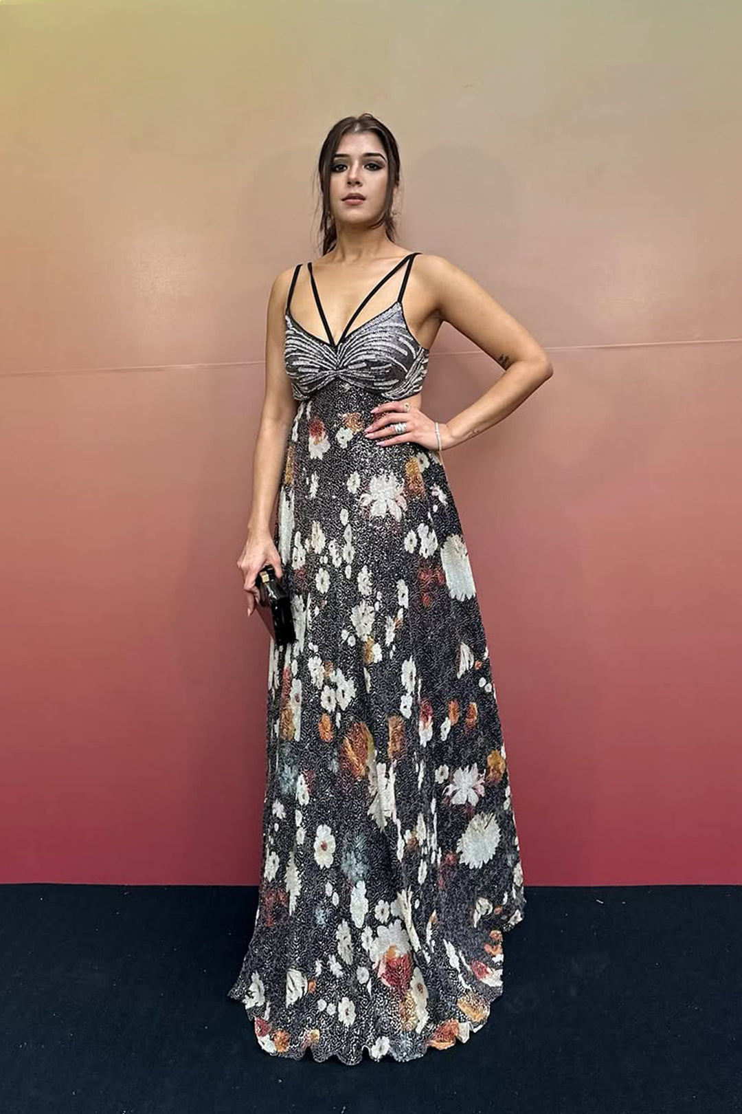 Macaw Dress in Black Sequins | designer Print Dress by Ranna Gill Ranna Gill India Macaw Dress in Black Sequins | designer Print Dress by Ranna Gill Ranna Gill India