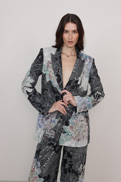 Lakshmi Rana Ellis Embroidered Floral Set