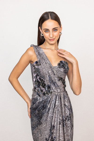 Emberline One-Shoulder Drape Gown