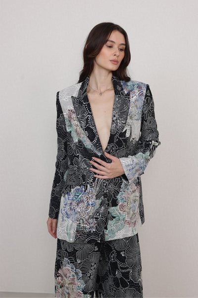 Lakshmi Rana Ellis Embroidered Floral Set
