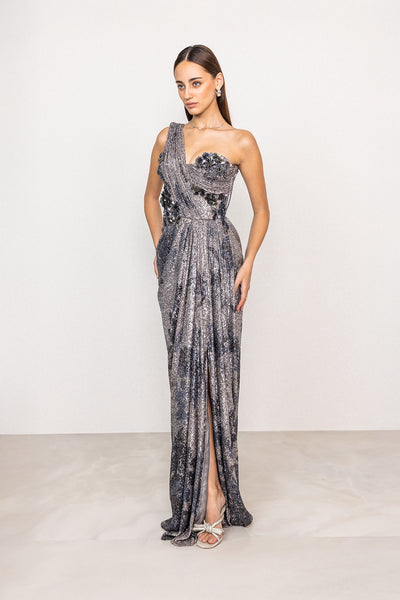 Emberline One-Shoulder Drape Gown