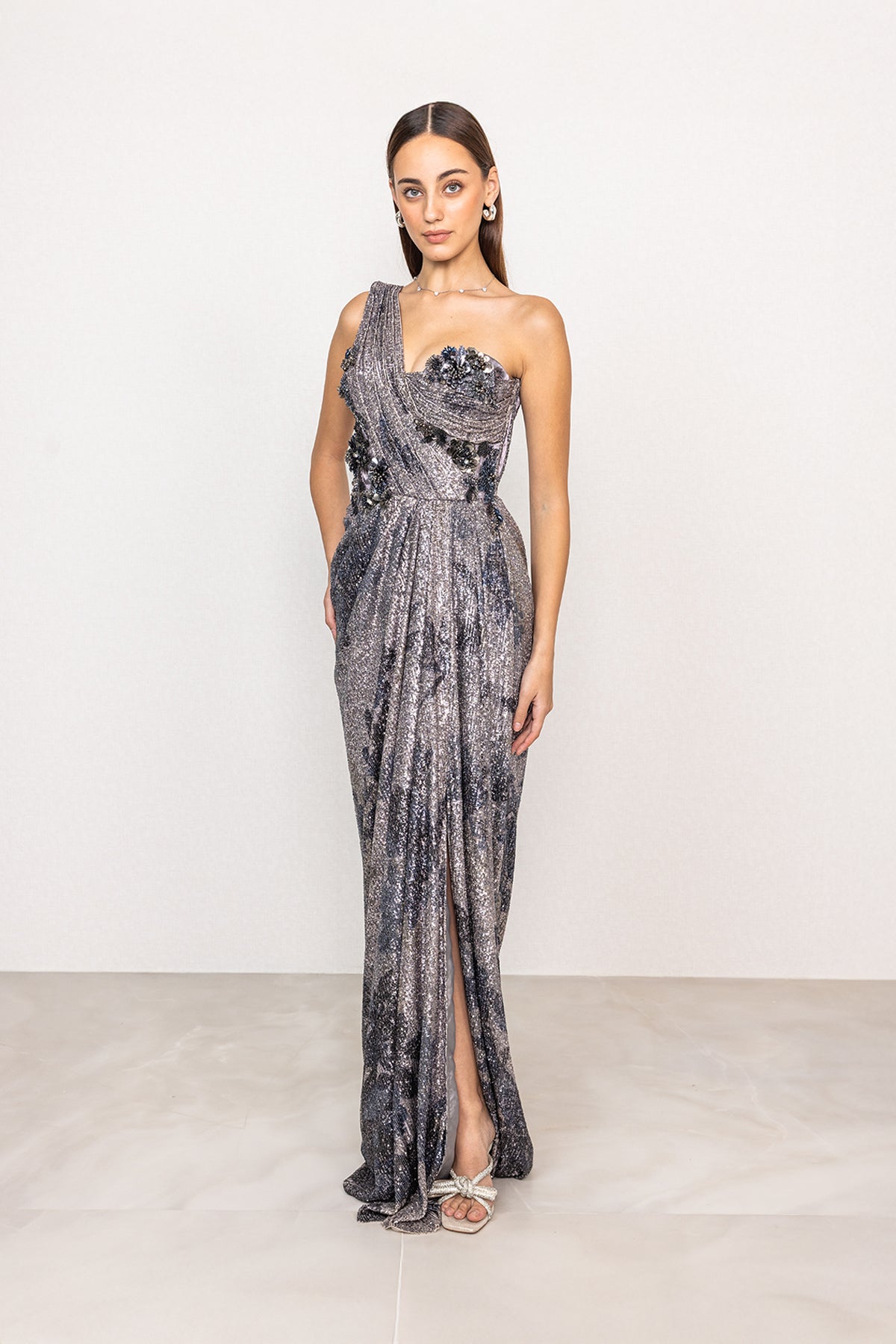 Emberline One-Shoulder Drape Gown
