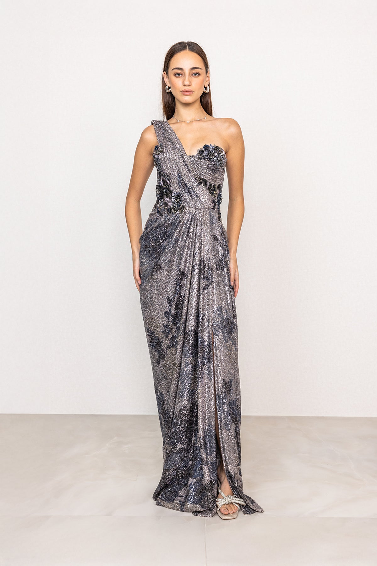 Emberline One-Shoulder Drape Gown