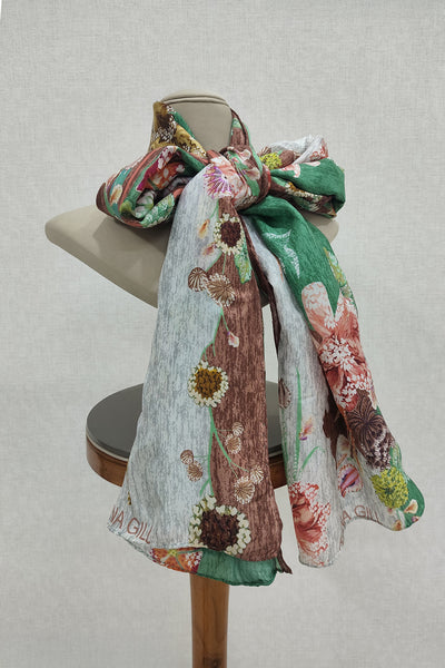 Grey Bloom field Scarf