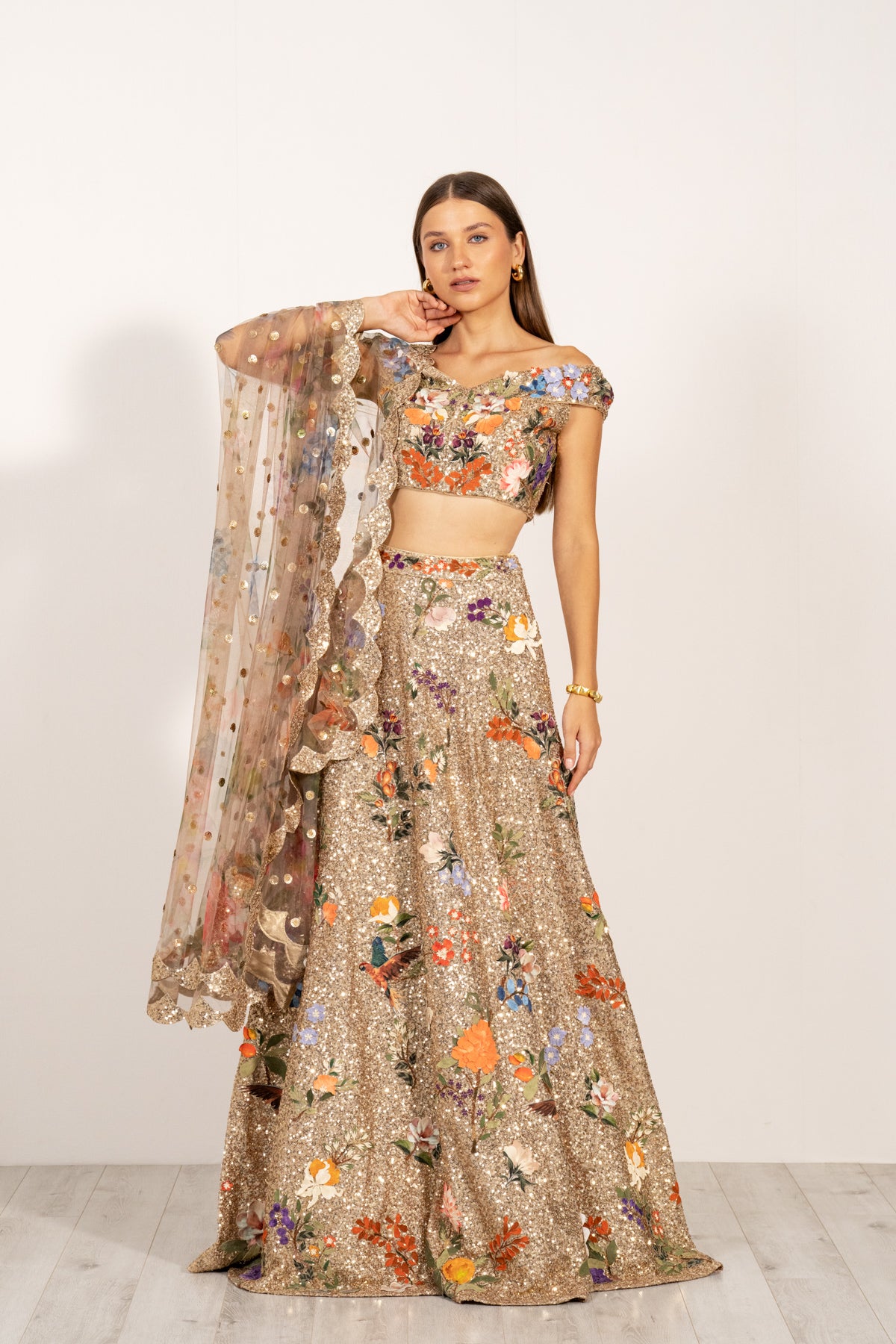 Gilded Flora Lehenga Set