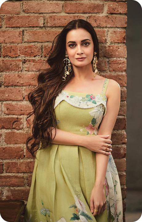 Dia Mirza in Marie Scalop Midi Dress