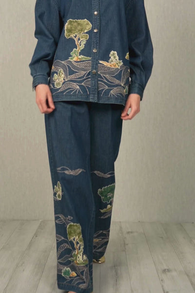 Ranna Gill Olba Oversized Shirt & Pants linen blend co-ord set.