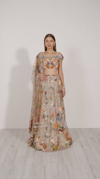 Gilded Flora Lehenga Set