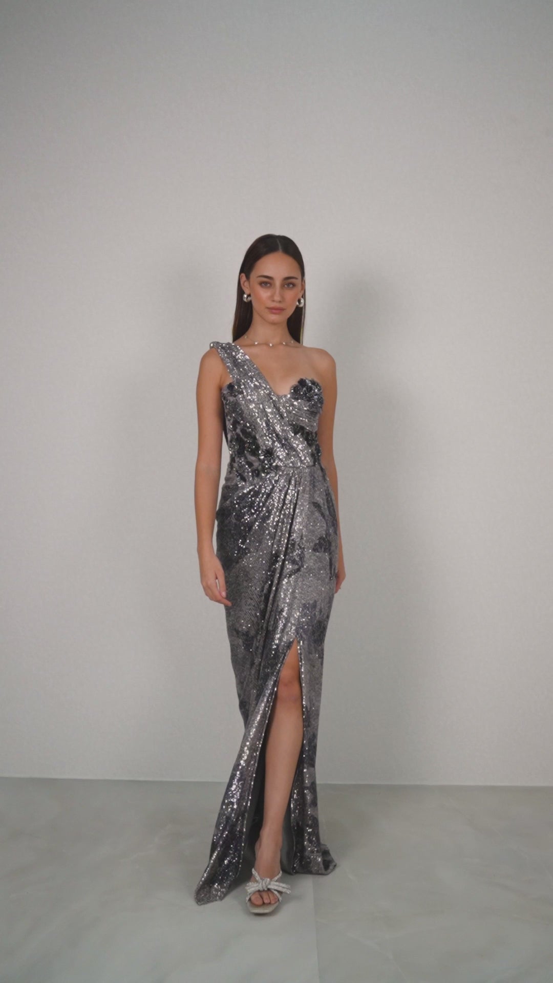 Emberline One-Shoulder Drape Gown